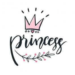Princess With Crown Typography