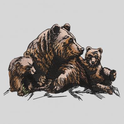 Bear embroidery design