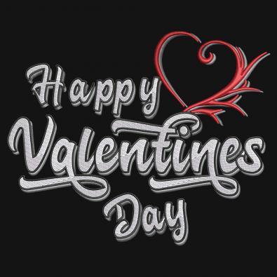 Embroidery Design: Happy Valentine's Day