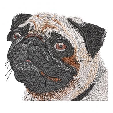 Embroidery Design: Pug Dog
