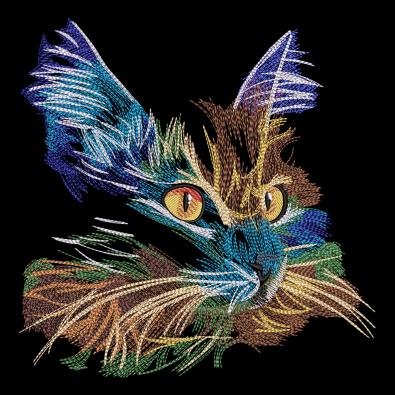Cre8iveSkill's Embroidery Design Colorful Cat