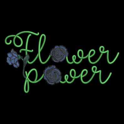 Embroidery Design Flower Power Blue Rose