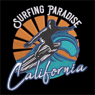 Embroidery Design: Surfing Paradise