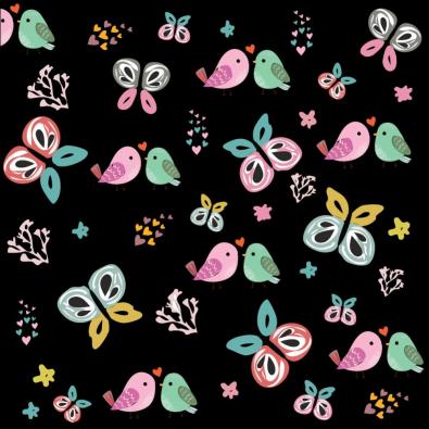 Vector Art: Bird And Butterfly Pattern