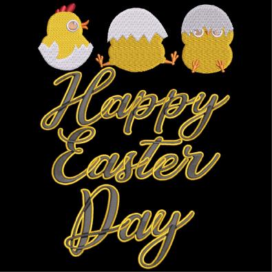 Happy Easter Day Embroidery Design