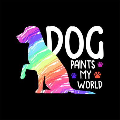 Dog Paints My World Vector Design