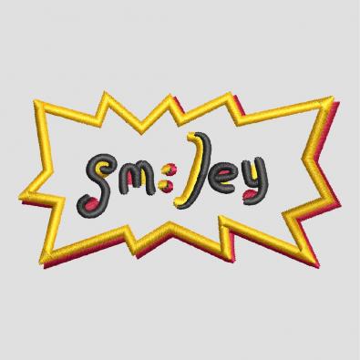 Smiley Sticker Applique Embroidery Design