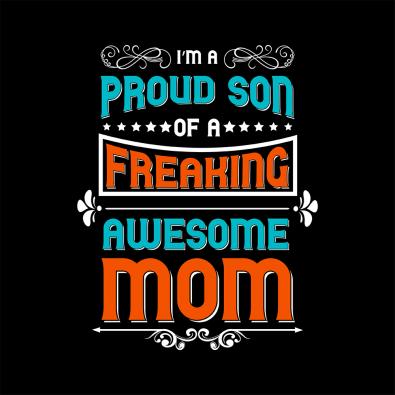 Awesome Mom Quote Vector Art