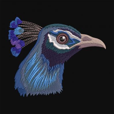 Cre8iveSkill Embroidery Design Blue Peacock