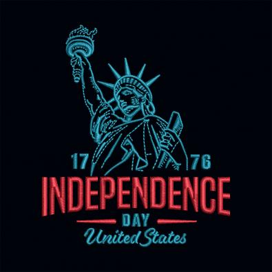 Cre8iveSkill's Statue of Liberty Independence Day Embroidery Design