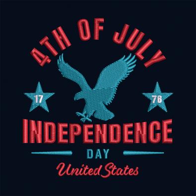 4th July American Eagle Embroidery Design