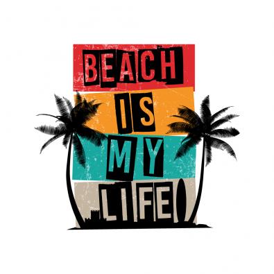 Beach Is My Life Vector Graphics Design