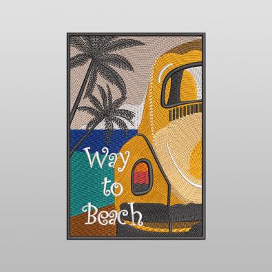 Way To Beach Embroidery Design - Cre8iveSkill