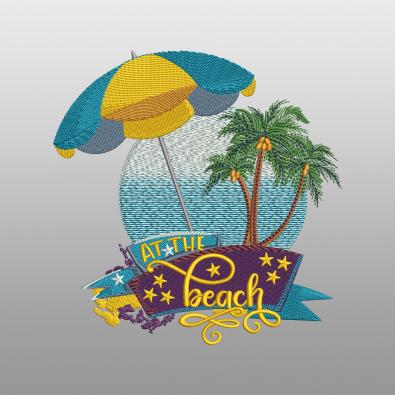 At The Beach Embroidery Design - Cre8iveSkill