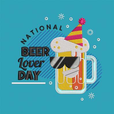 Beer Lover Day Celebration Embroidery Design-Cre8iveskill