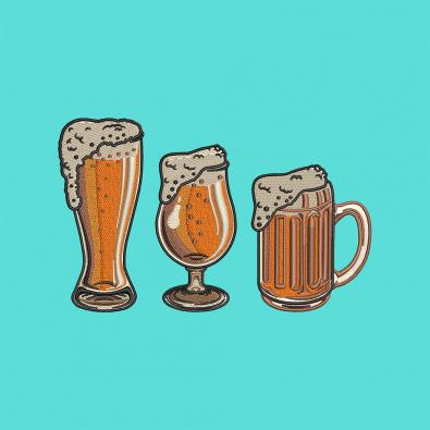 Beer Mugs Embroidery Design - Cre8iveSkill
