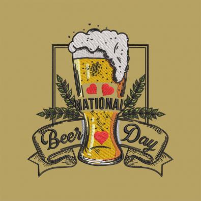 National Beer Day Machine Embroidery Design- Cre8iveSkill