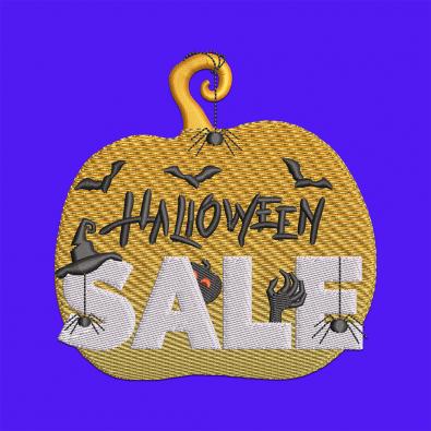 Pumpkin Halloween Sale Digitized Embroidery Design-Cre8iveSkill