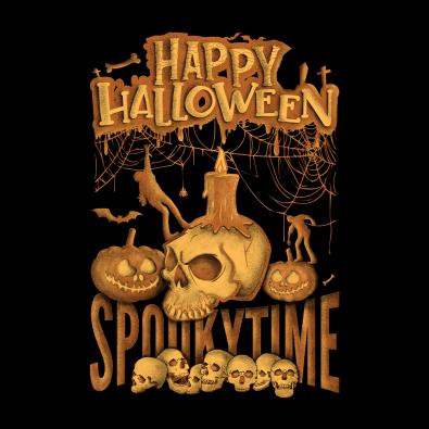 Vector Art: Spooky Time Halloween Skull