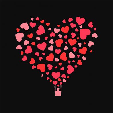 Valentine Heart Balloon Vector Graphic Design
