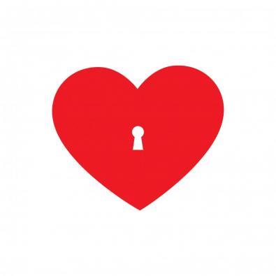 Valentine Heart Lock Vector Graphic Design