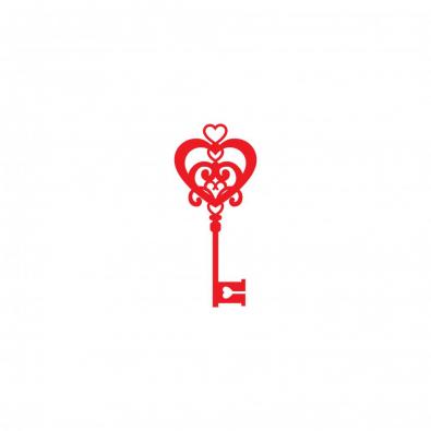 Valentine Heart Lock Key Vector Graphic Design