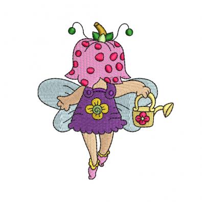 Little Fairy With Flowers Digitized Embroidery Design - Cre8iveSkill