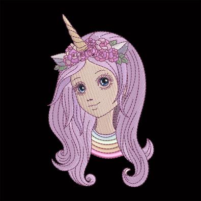 Unicorn Girl Embroidery Design | Cre8iveSkill