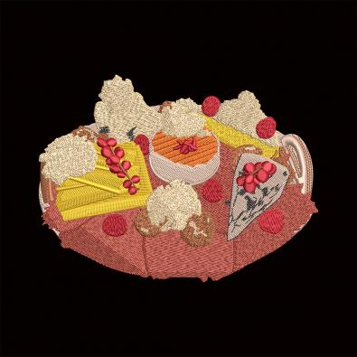 Breakfast Trey Embroidery Design