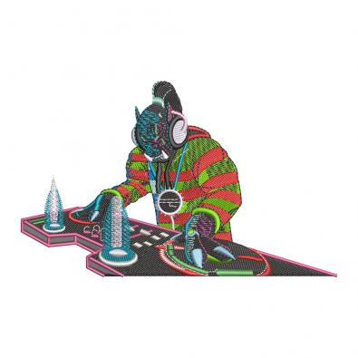 Monster DJ Machine Embroidery Design | Cre8iveSkill