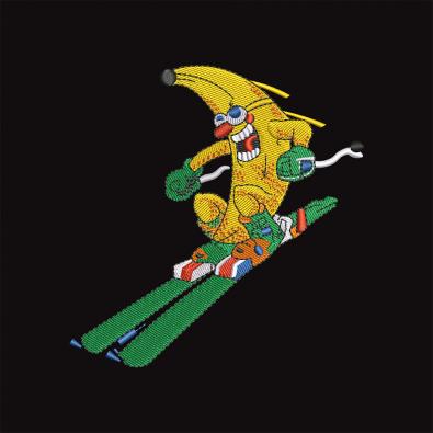 Skiing Banana Machine Embroidery Design | Cre8iveSkill