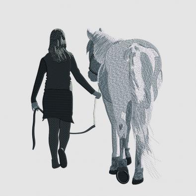 Girl With Horse Embroidery Design - Cre8iveSkill