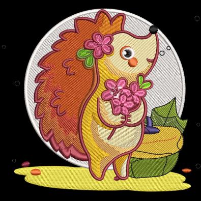 Cute Hedgehog Digital Embroidery Design | Cre8iveSkill