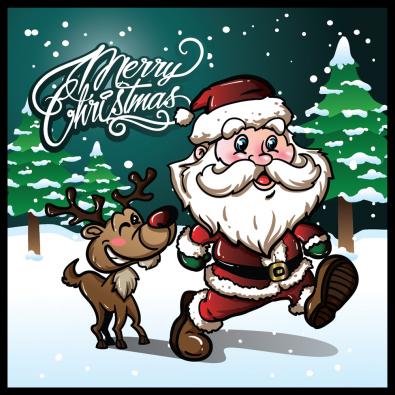 Santa With Reindeer Vector Art Design | Cre8iveSkill