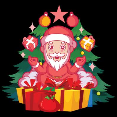 Santa In Yoga Mode Christmas Vector Design | Cre8iveSkill