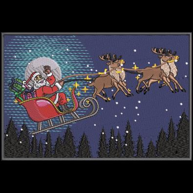 Santa Sleigh Embroidery Design | Cre8iveSkill