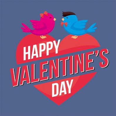 Valentine's Love Birds Vector Graphic Design | Cre8iveSkill