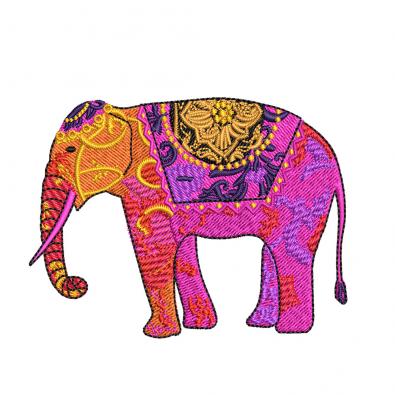 Colorful Elephant Digital Embroidery Design | Cre8iveSkill