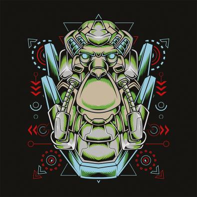 Mecha Monkey Vector Graphic Design | Cre8iveSkill