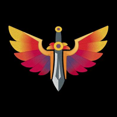 Sword With Wings Coloreel Embroidery Design | Cre8iveSkill