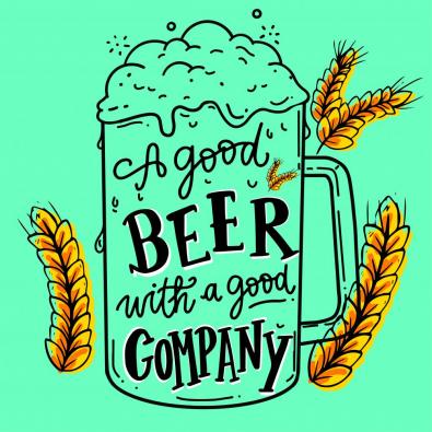 A Good Beer With A Good Company High Quality Vector Graphic Design | Cre8iveSkill
