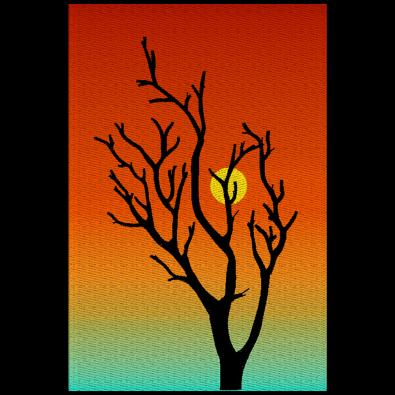 High Quality Sunset Tree Coloreel Embroidery Design | Cre8iveSkill