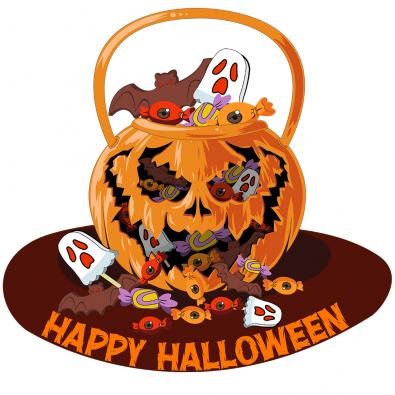 Scary  Pumpkin With Candy Vector Design | Cre8iveSkill