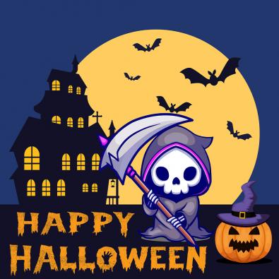 Cute Grim Reaper Halloween Vector Design | Cre8iveSkill