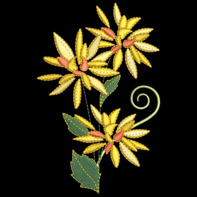 High Quality Yellow Flower Machine Embroidery Design | Cre8iveSkill