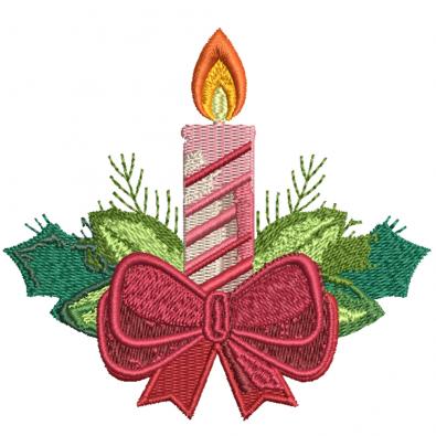 Christmas Candle Embroidery Design| Cre8iveSkill