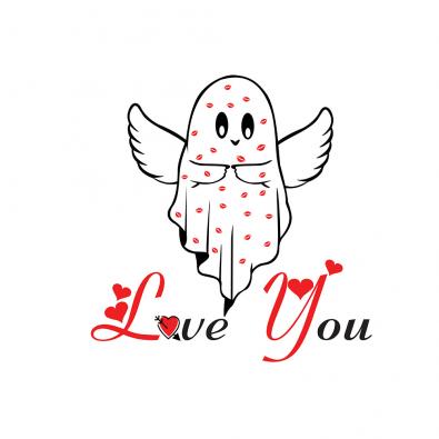 Love You Spooky Ghost Vector Graphic Design | Cre8iveSkill