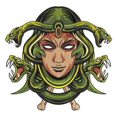 Medusa Snake Machine Embroidery Design | Cre8iveSkill