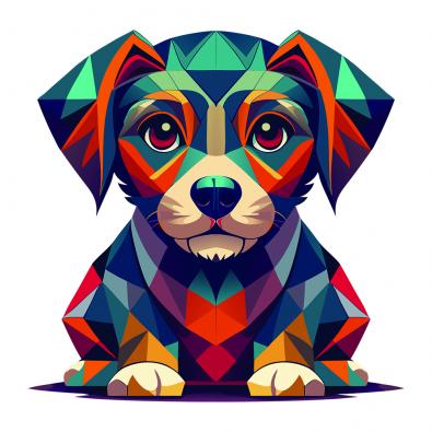 Poly Dog Vector Design-Cre8iveskill