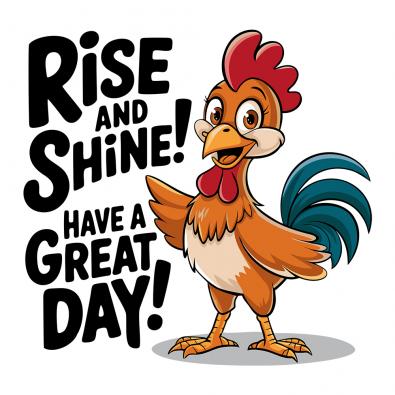 Rise & Shine Rooster Vector Art -Cre8iveskill